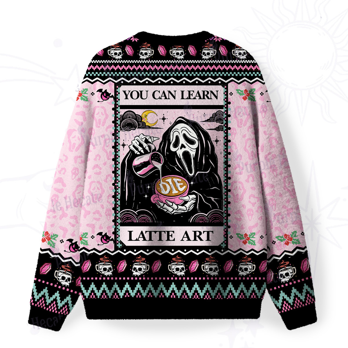 Purplehecate The You Can Learn Latte Art Fuzzy Ugly Sweatshirt