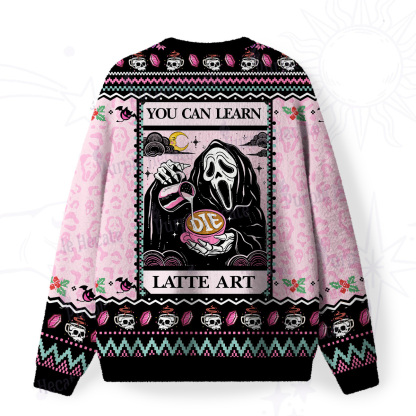 Purplehecate The You Can Learn Latte Art Fuzzy Ugly Sweatshirt