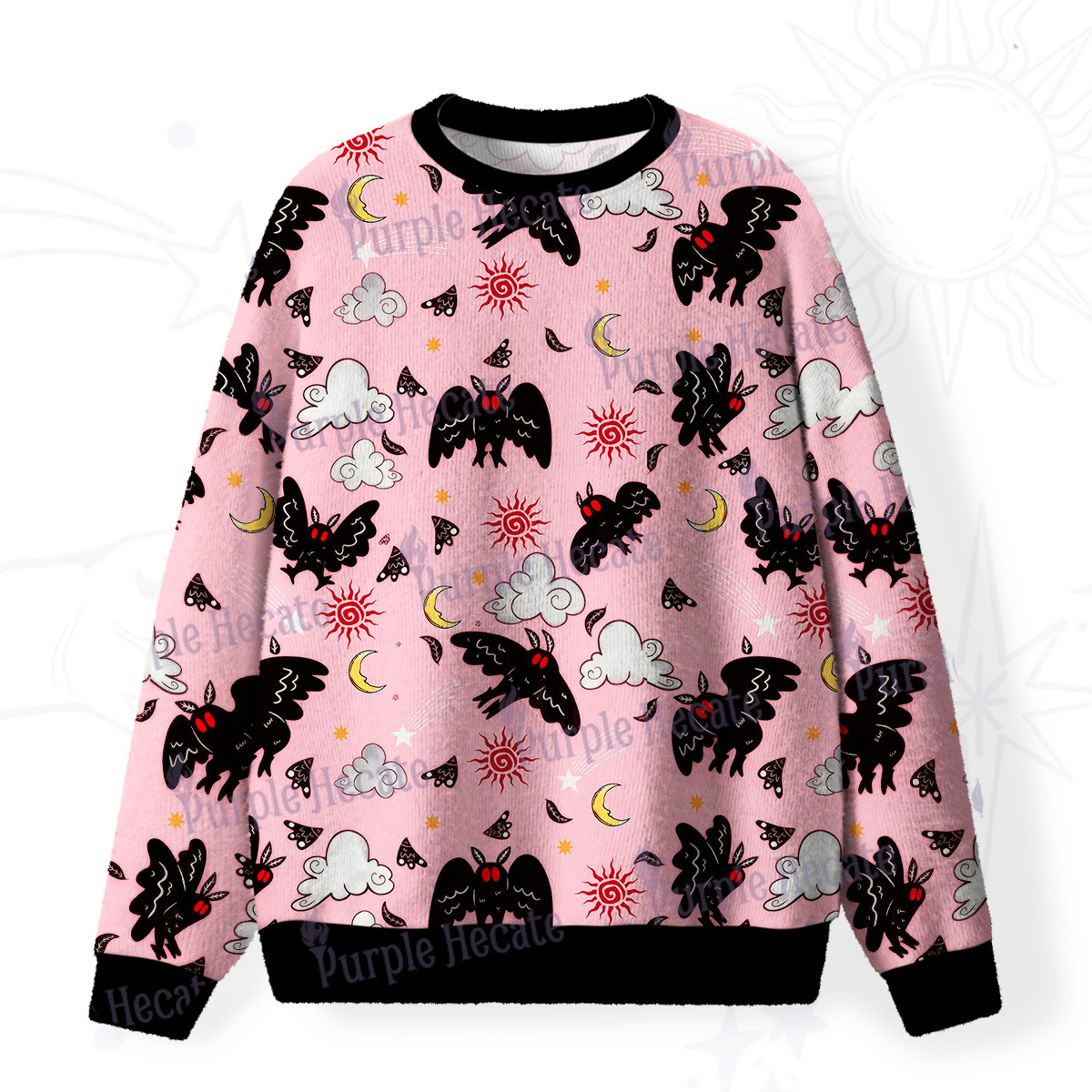 Purplehecate Cryptid Mothman Fuzzy Ugly Sweatshirt