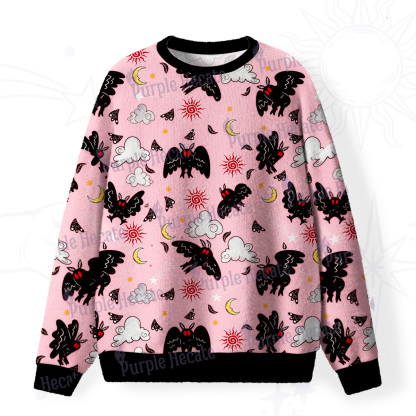 Purplehecate Cryptid Mothman Fuzzy Ugly Sweatshirt