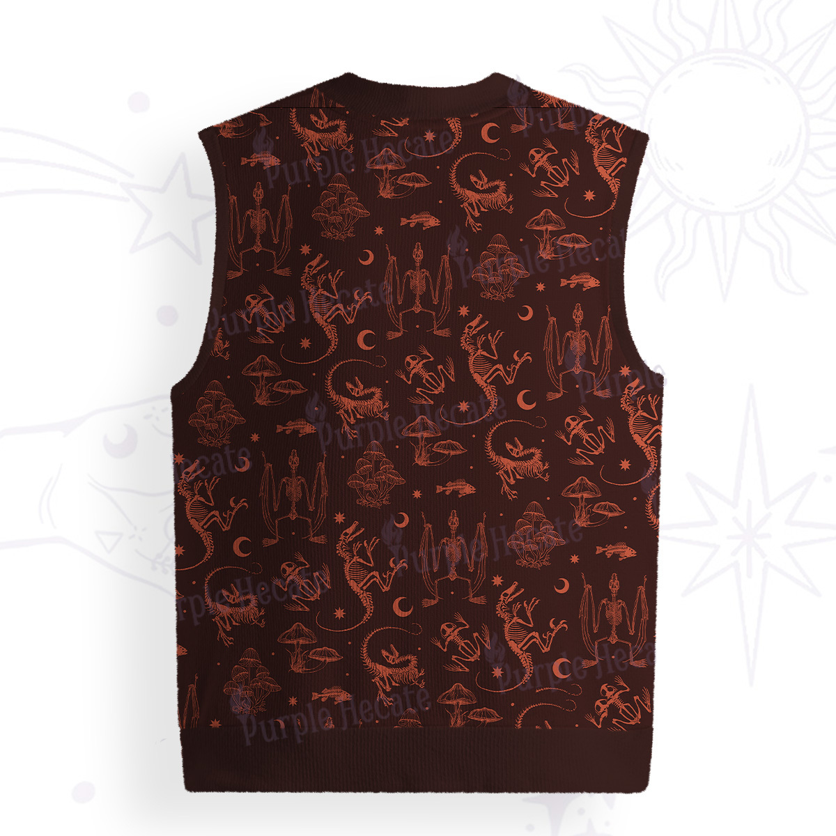 Purplehecate Prehistoric Fantasy Ugly Sweater Vest
