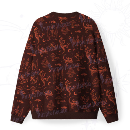 Purplehecate Prehistoric Fantasy Fuzzy Ugly Sweatshirt