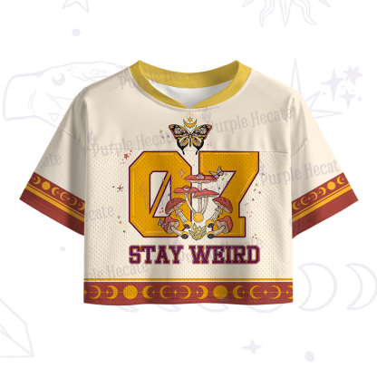 Purplehecate Stay Weird Crop Sports Jersey
