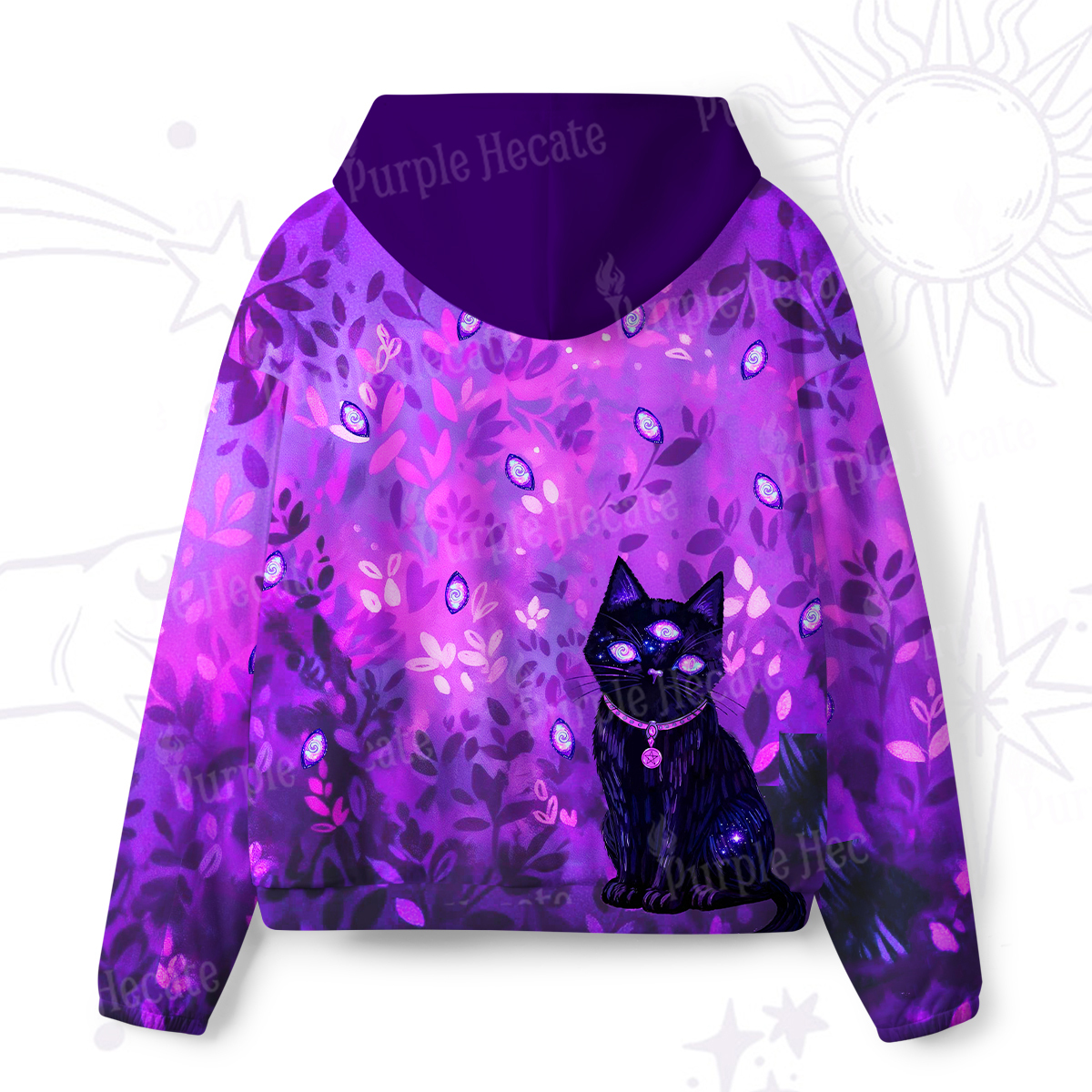 Purplehecate Witch’s Mystic Third-Eye Familiar All-Over Print Hoodie