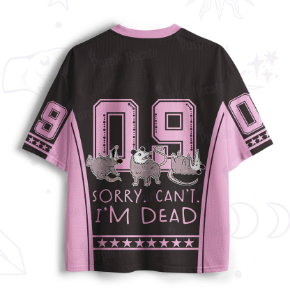 Purplehecate Funny Possum Sorry I Can't I'm Dead Mesh Jersey