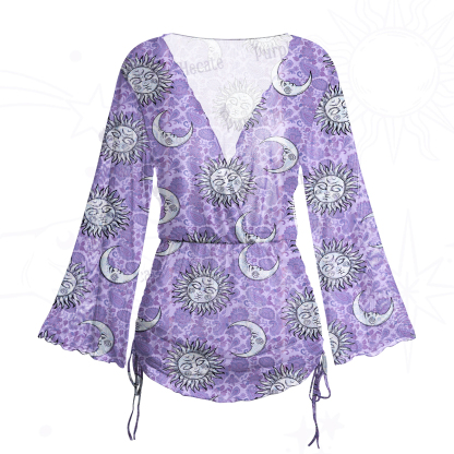 Purplehecate Sun & Moon Whispers Mesh Cover Up Dress