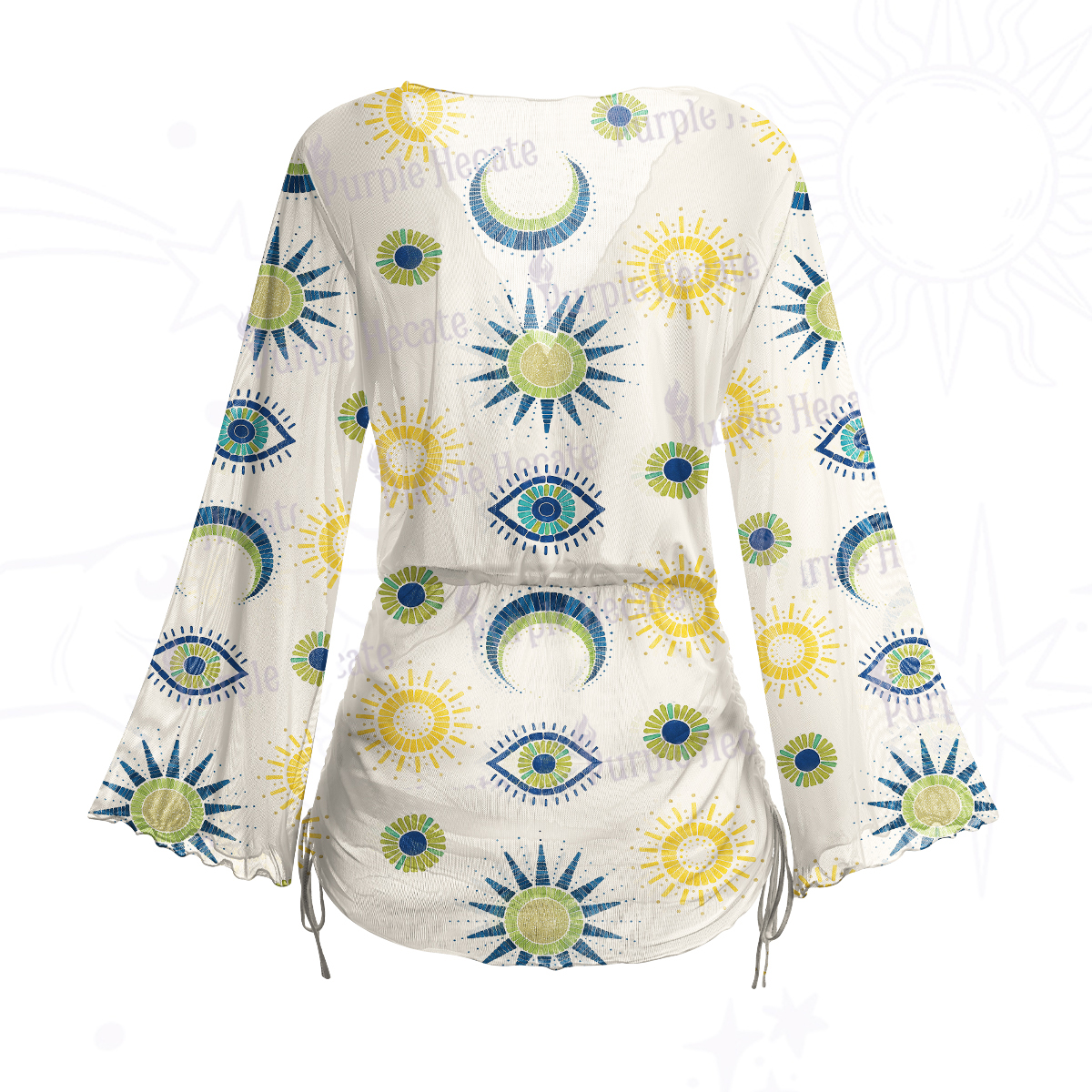 Purplehecate Sun Eye Mesh Cover Up Dress
