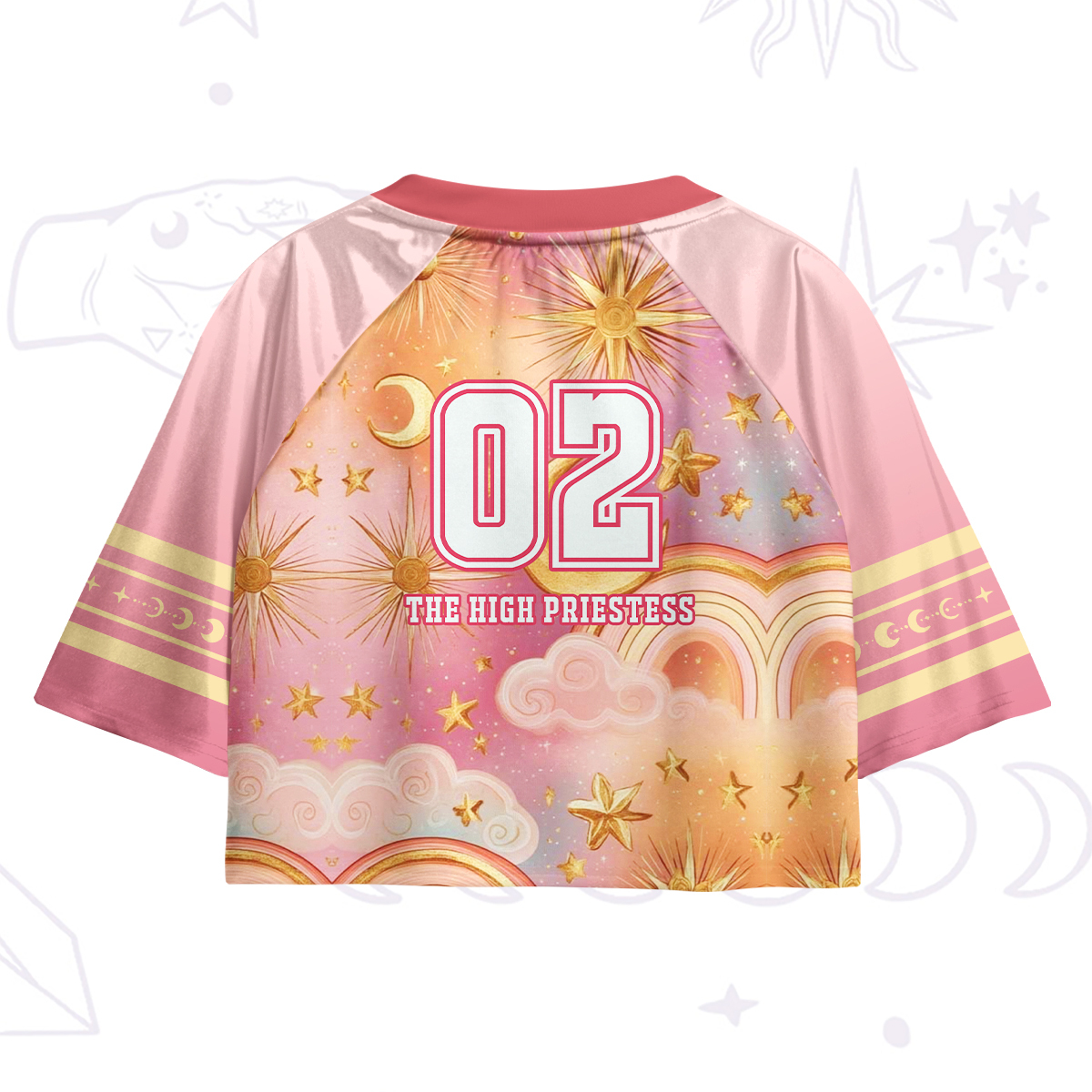 Purplehecate The High Priestess Tarot Card Crop Jersey Top