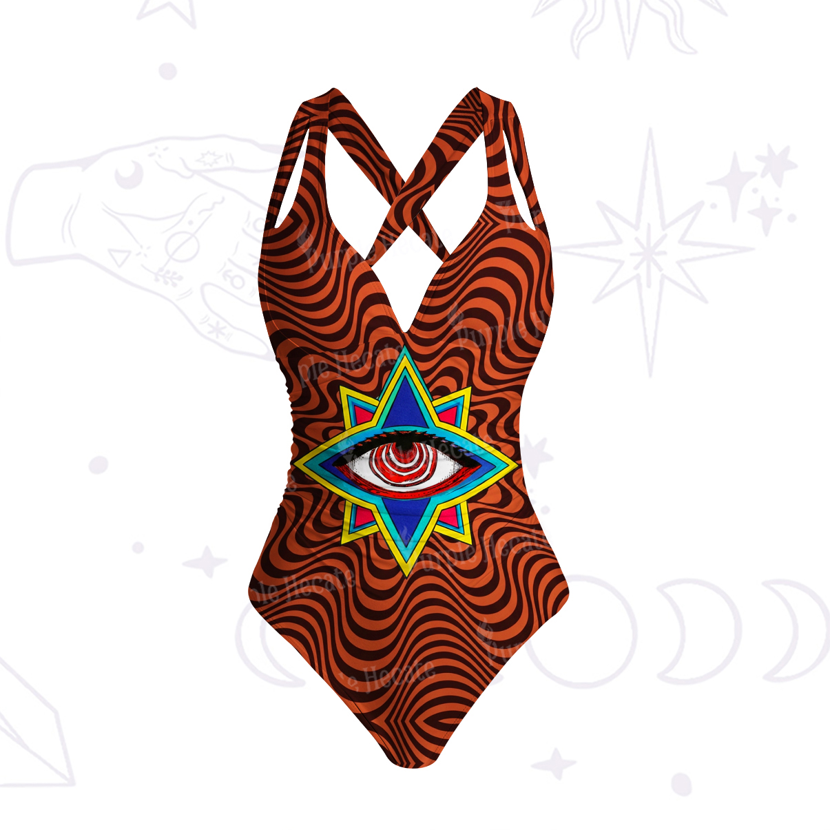 Purplehecate Psychedelic Eye Portal One-Piece Swimsuit