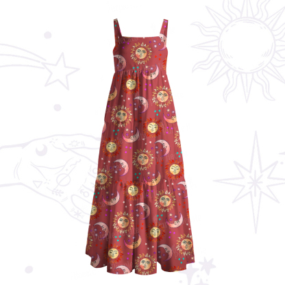 [Copy]Purplehecate Magic of Sun and Moon Wide Straps Maxi Dress