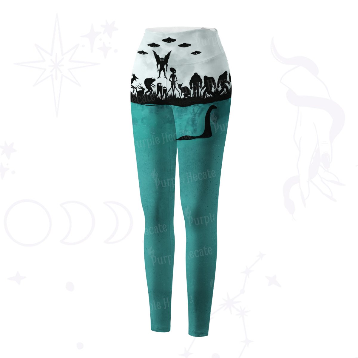 Purplehecate Alien Lake Monster Encounter Yoga Pants