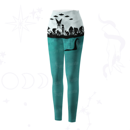 Purplehecate Alien Lake Monster Encounter Yoga Pants