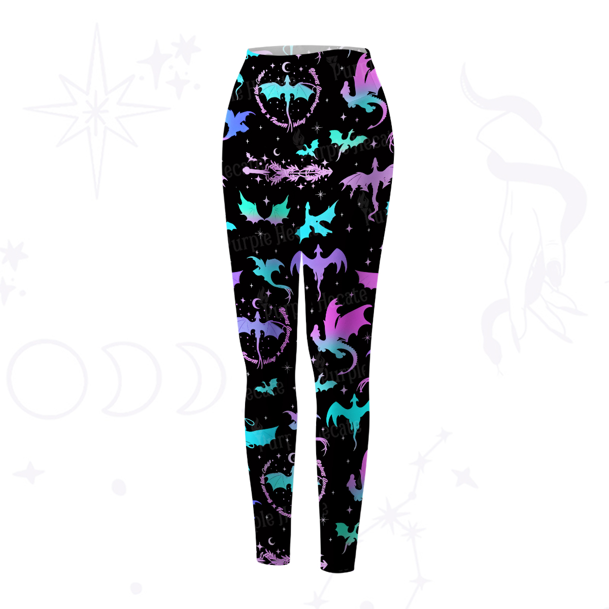 Purplehecate Neon Fantasy Dragon Allover Yoga Pants