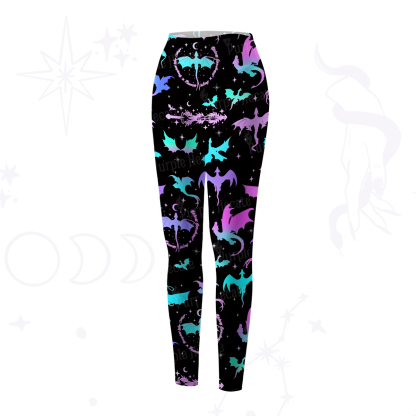 Purplehecate Neon Fantasy Dragon Allover Yoga Pants