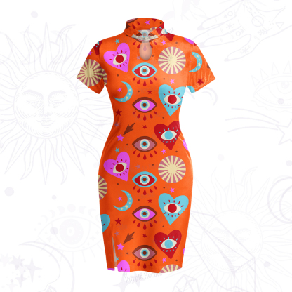 Purplehecate The Enchanted Eye of Love Velvet Bodycon Dress
