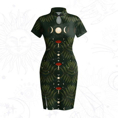 Purplehecate Moonlit Mushroom Gown Velvet Bodycon Dress