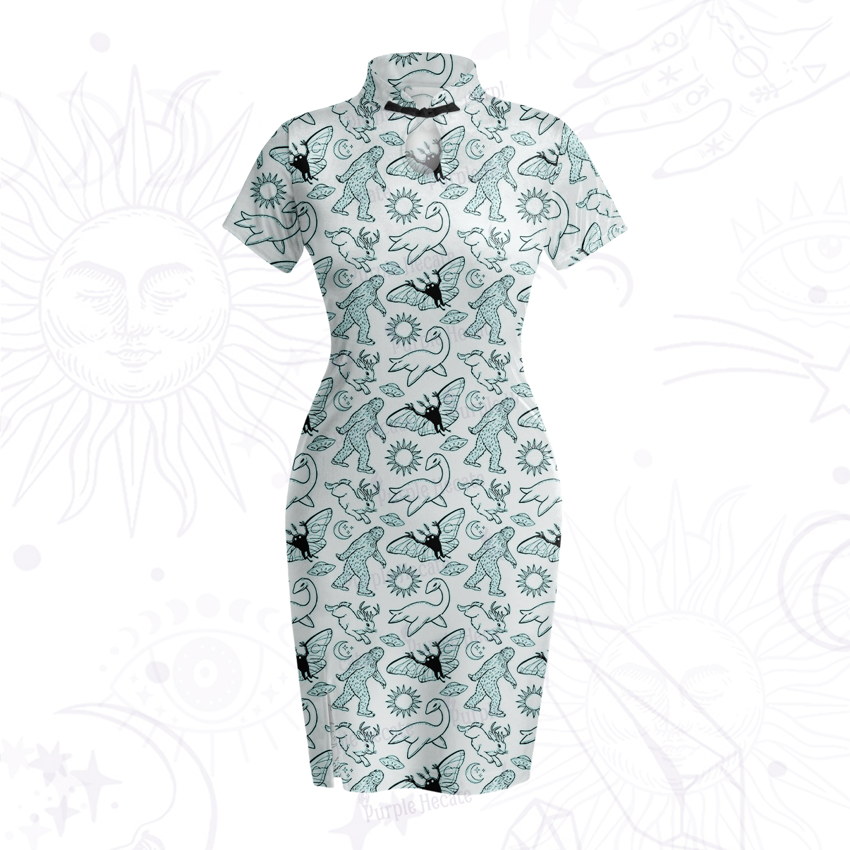 Purplehecate Cryptid Velvet Bodycon Dress