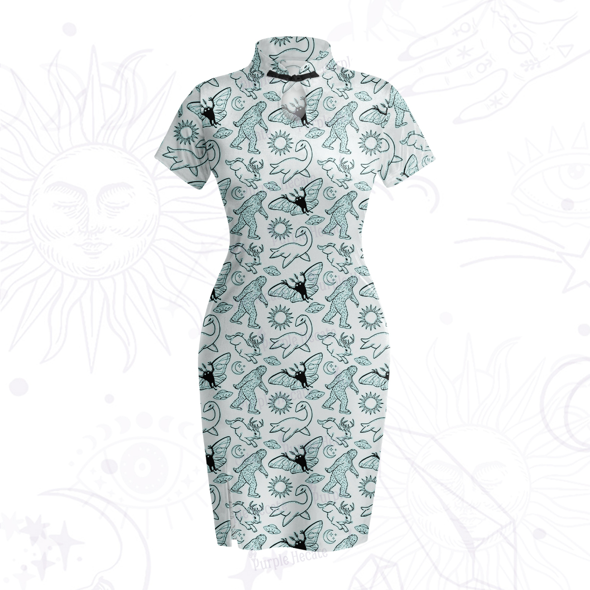 Purplehecate Cryptid Velvet Bodycon Dress