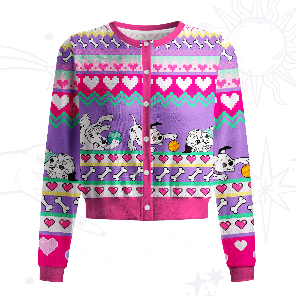 Purplehecate Dalmatian Playtime Knit Cardigan