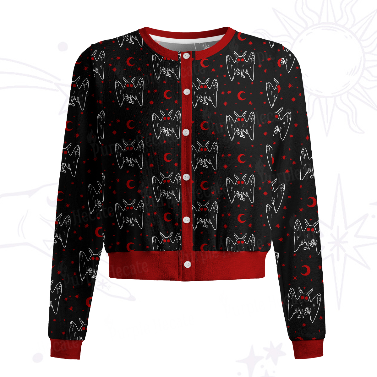 Purplehecate Witchy Mothman Night Knit Cardigan