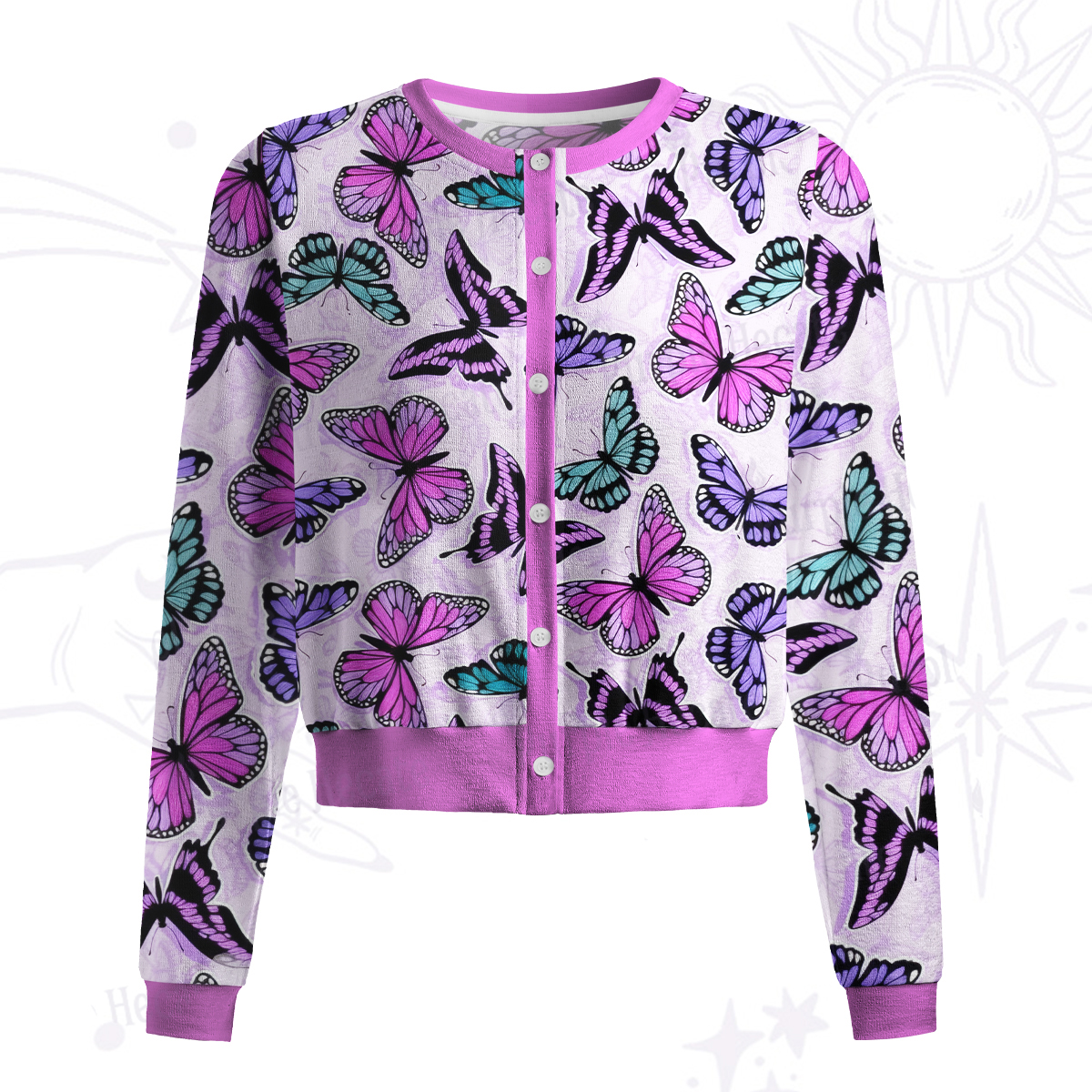 Purplehecate Whimsical Butterfly Knit Cardigan