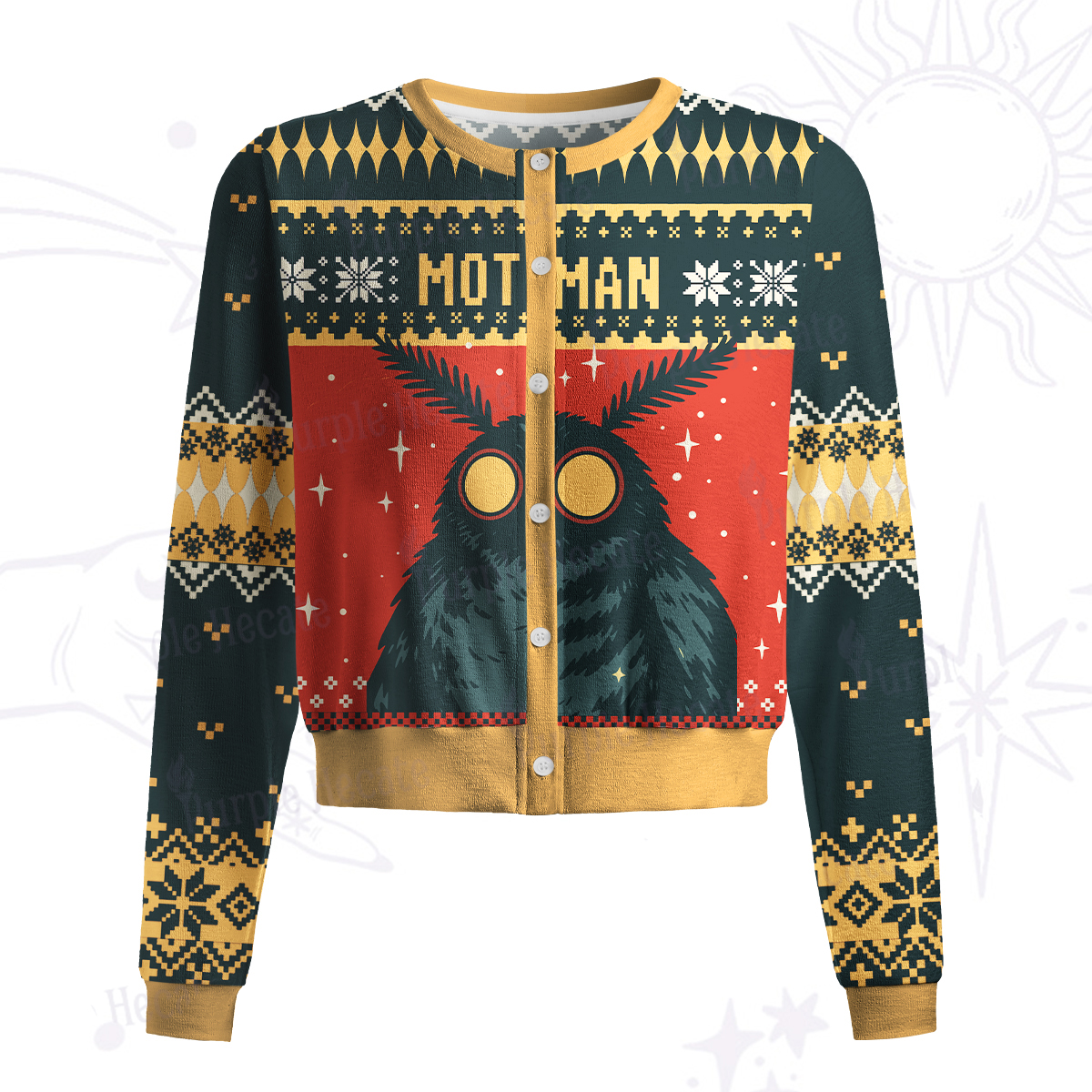 Purplehecate Mothman Eating Soup Knit Cardigan