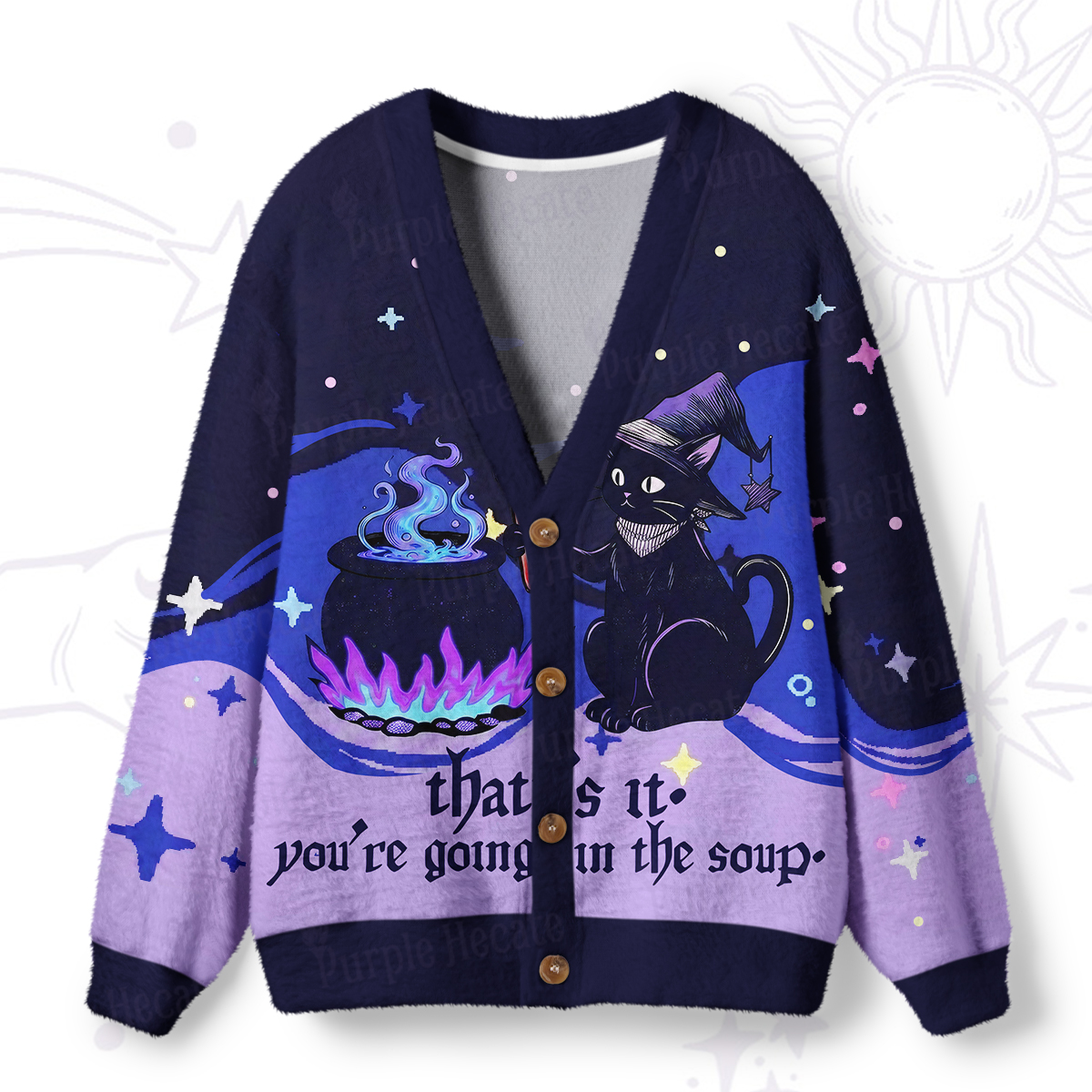  Purplehecate That's It You're Going In The Soup Ugly Cardigan Sweaters