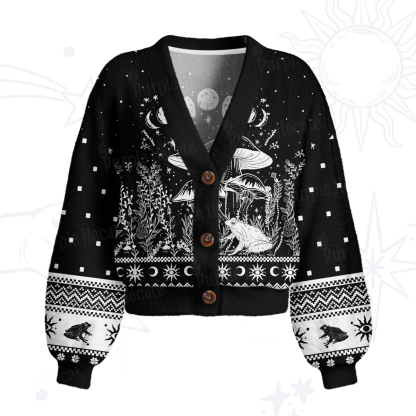 Purplehecate Celestial Frog Mushrooms Cardigan Sweaters
