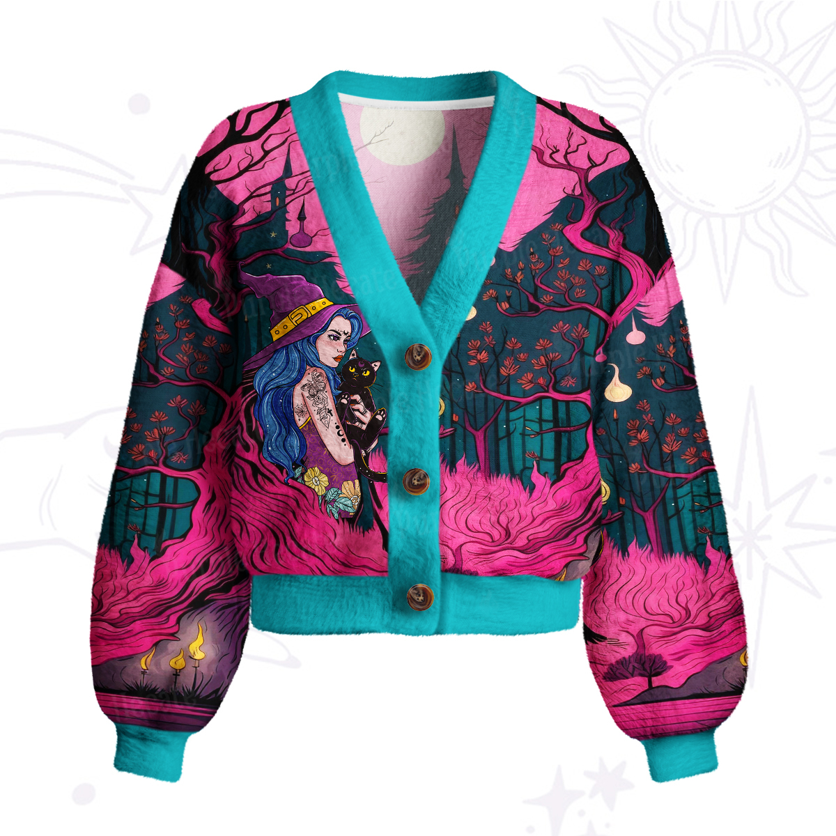 Purplehecate The Witch and Her Familia Cardigan Sweaters
