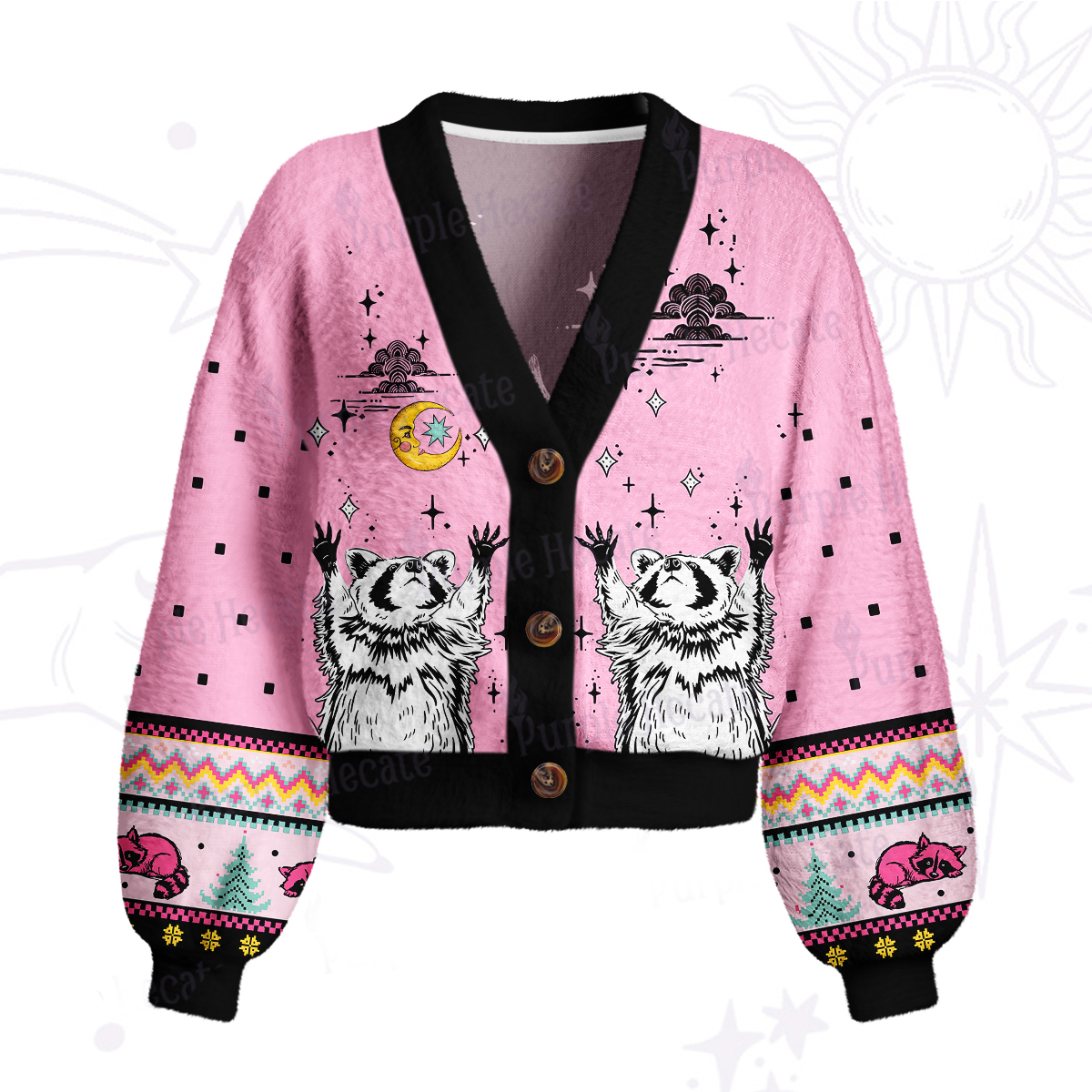 Purplehecate In My Feral Era Raccoon Cardigan Sweaters