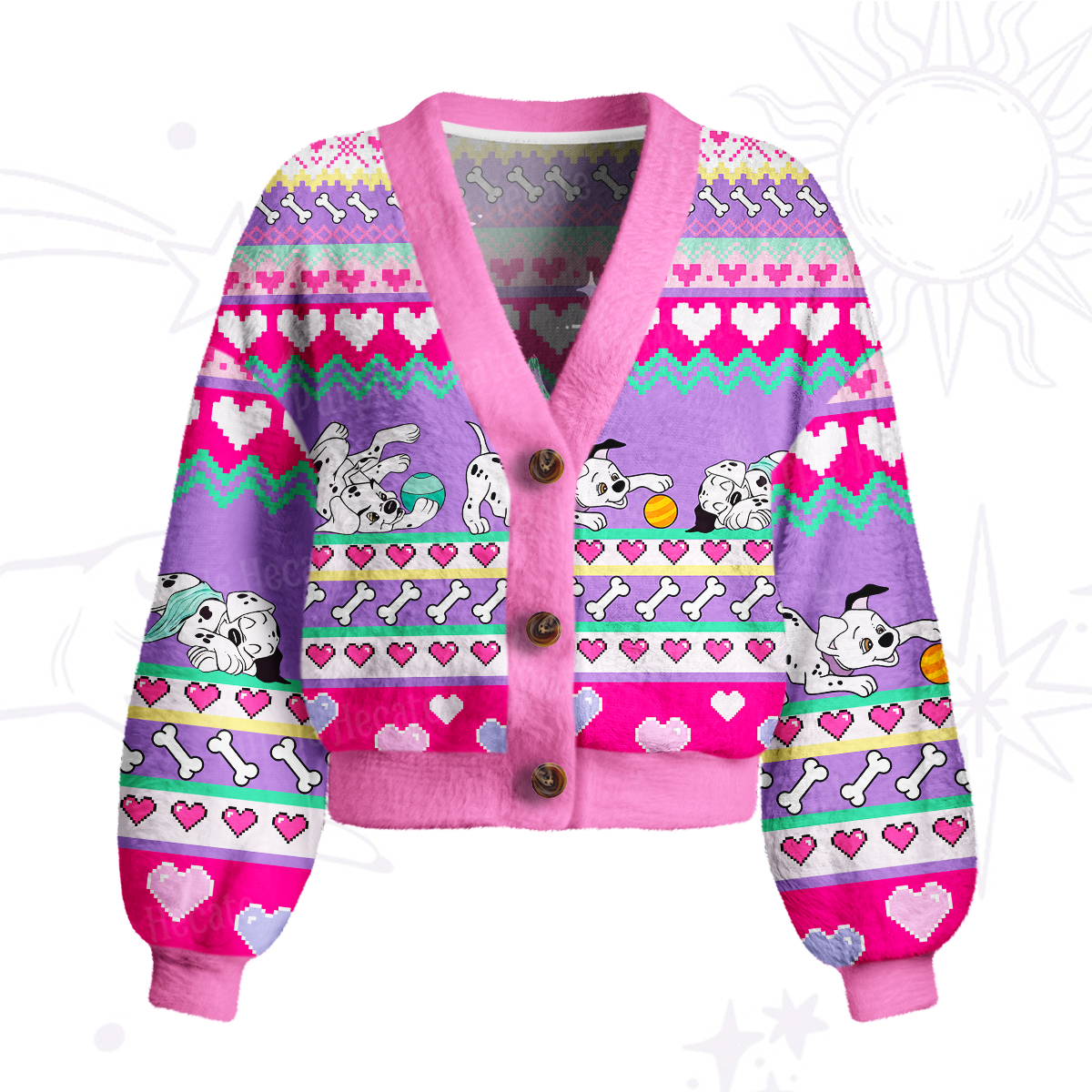 Purplehecate Dalmatian Playtime Cardigan Sweaters
