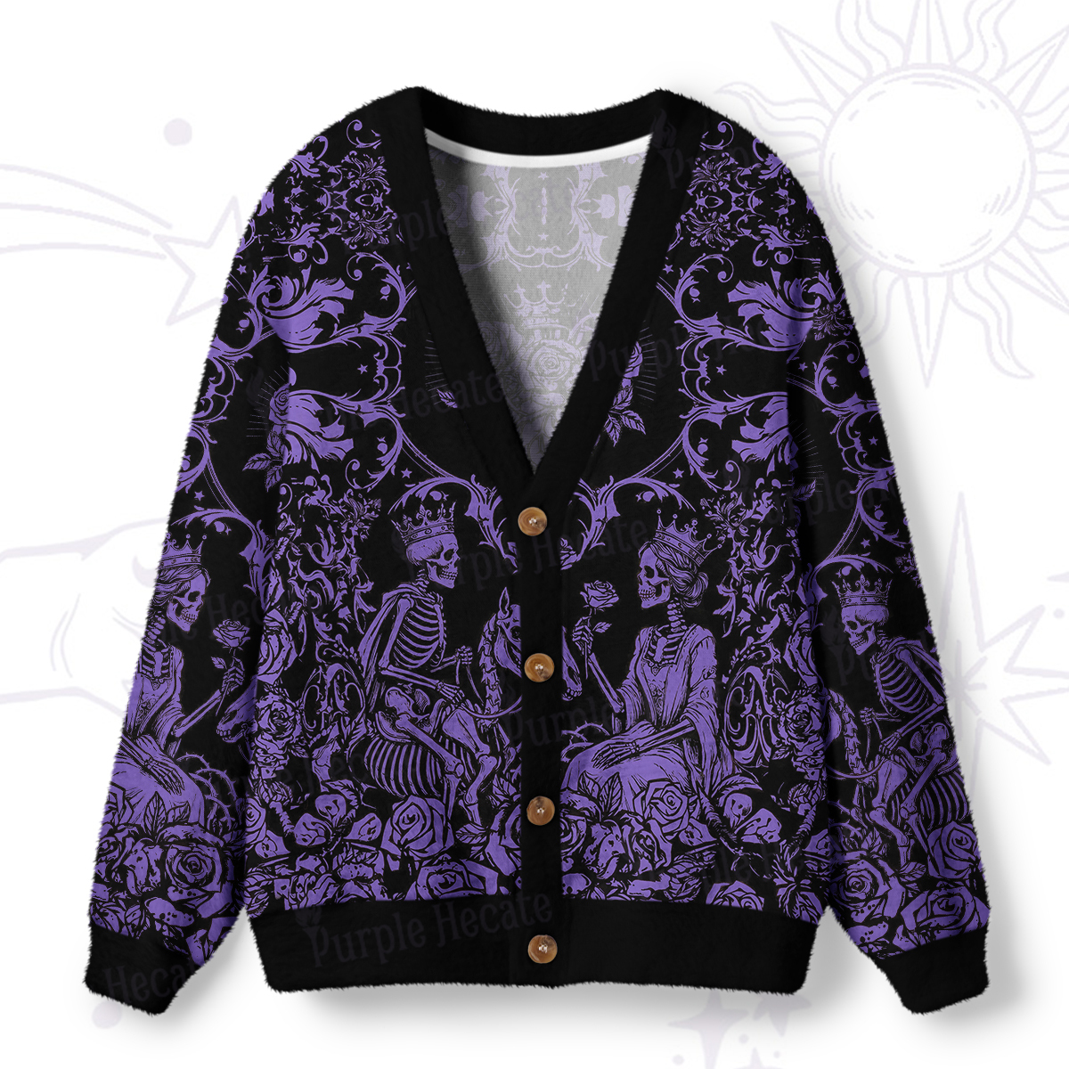 Purplehecate Gothic Rosecourt Heart of Bones Ugly Cardigan Sweaters