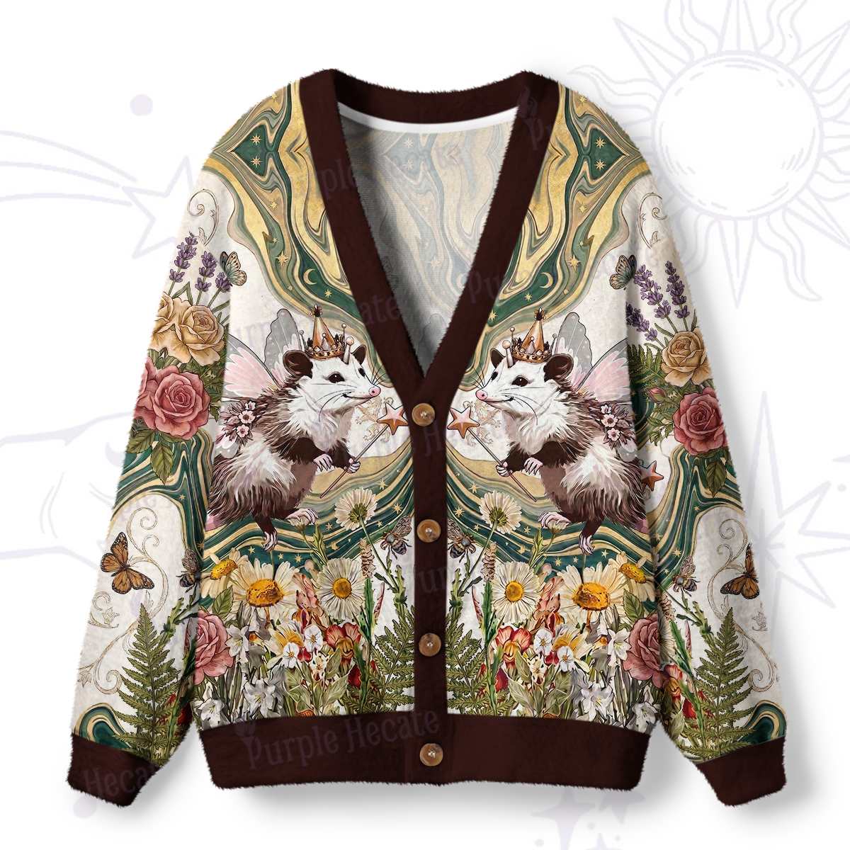 Purplehecate It Is I Your Fairy Godpossum Ugly Cardigan Sweaters