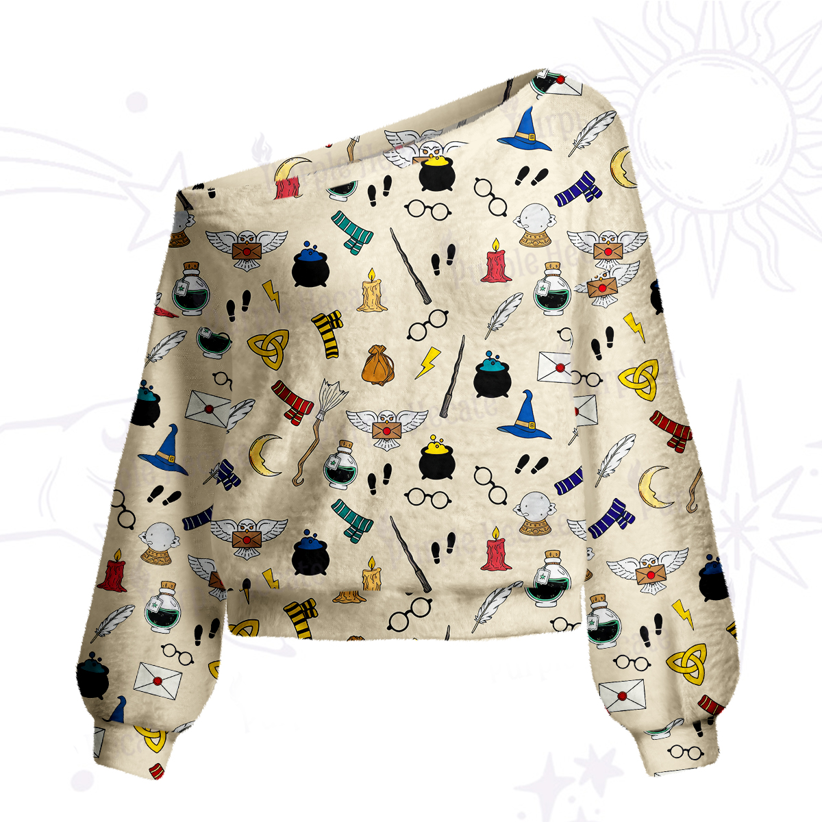 Purplehecate Wizard School Magic One Shoulder Sweaters