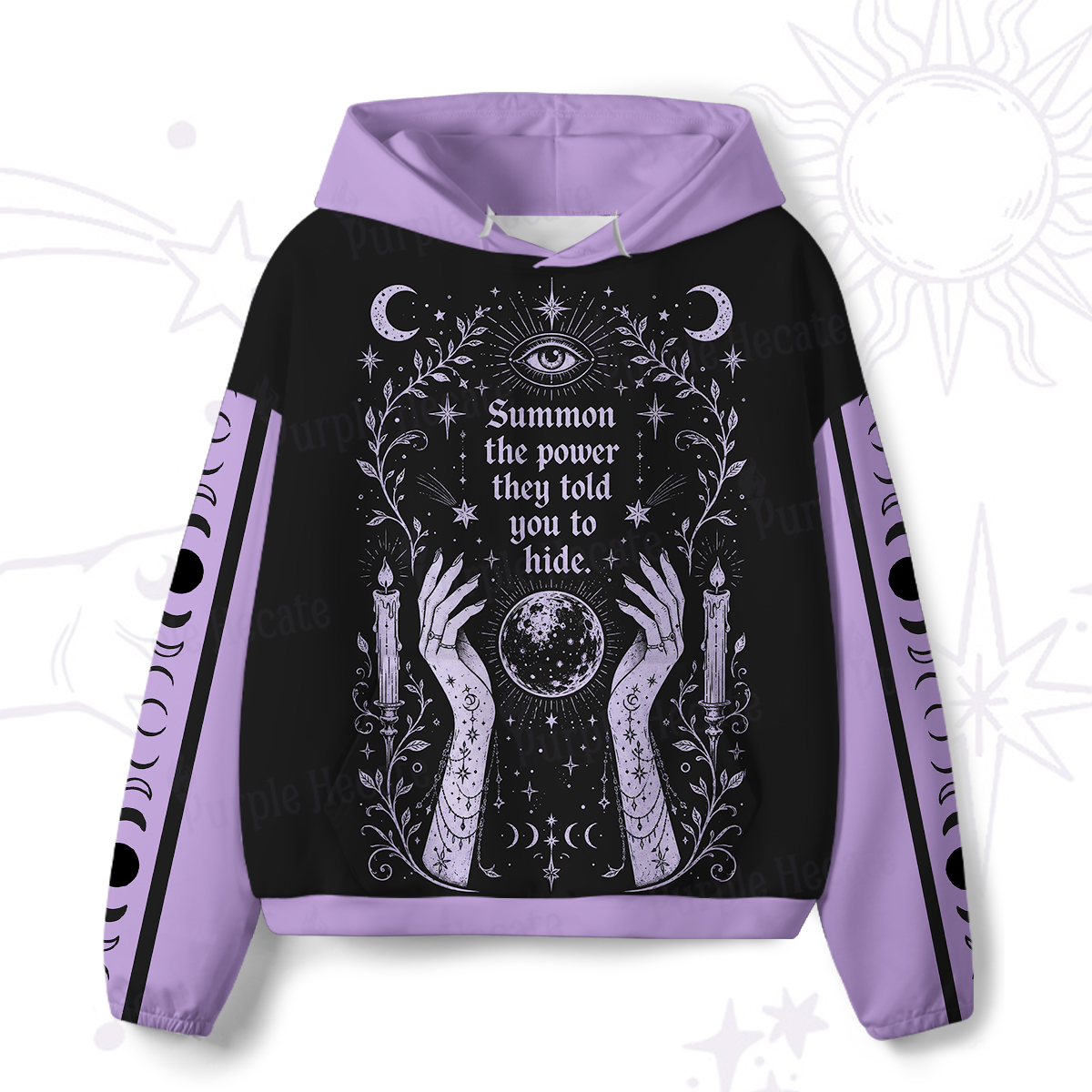 Purplehecate Summon The Power All-Over Print Hoodie