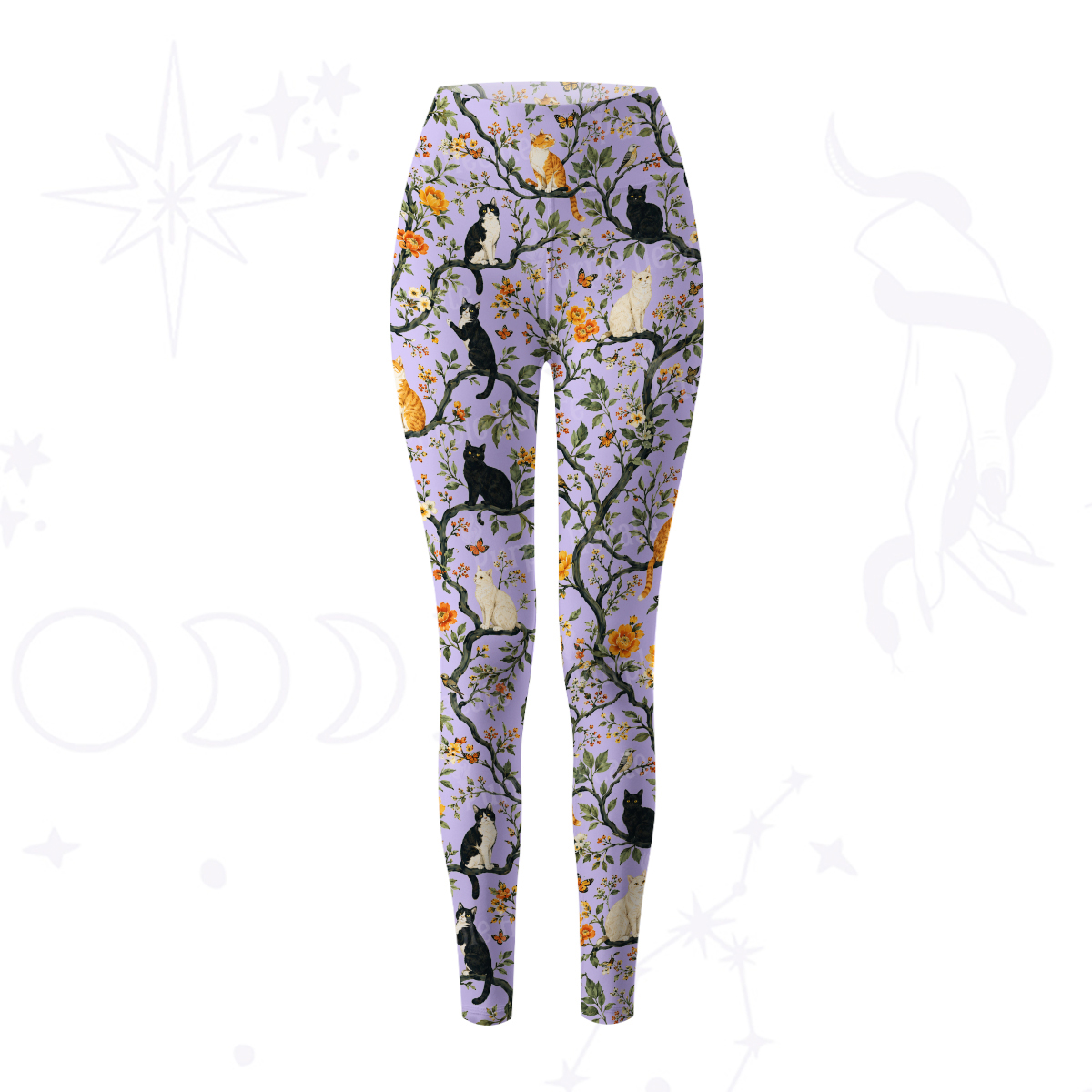 Purplehecate Enchanted Cat Grove Yoga Pants