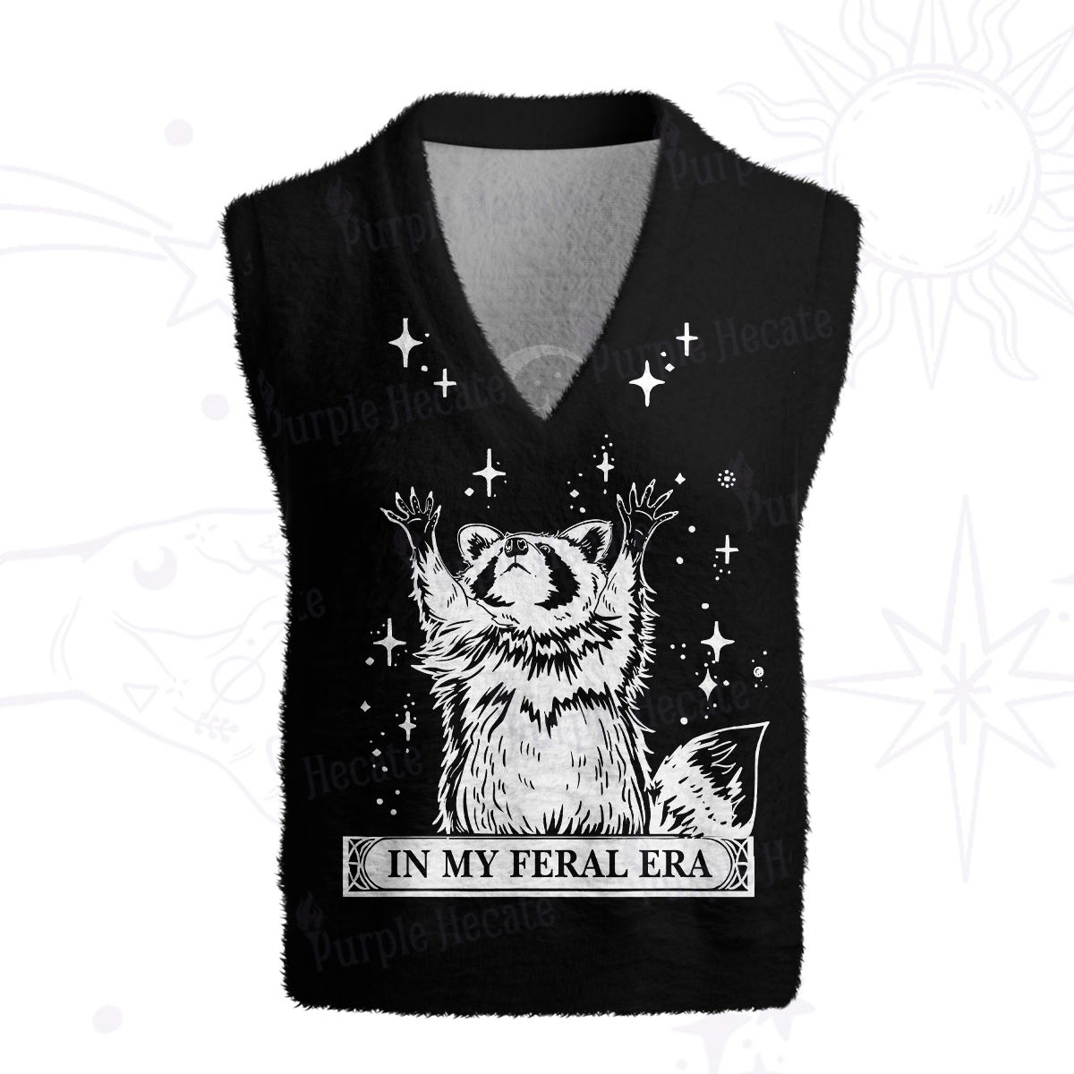 Purplehecate In My Feral Era Raccoon Ugly Sweater Vest