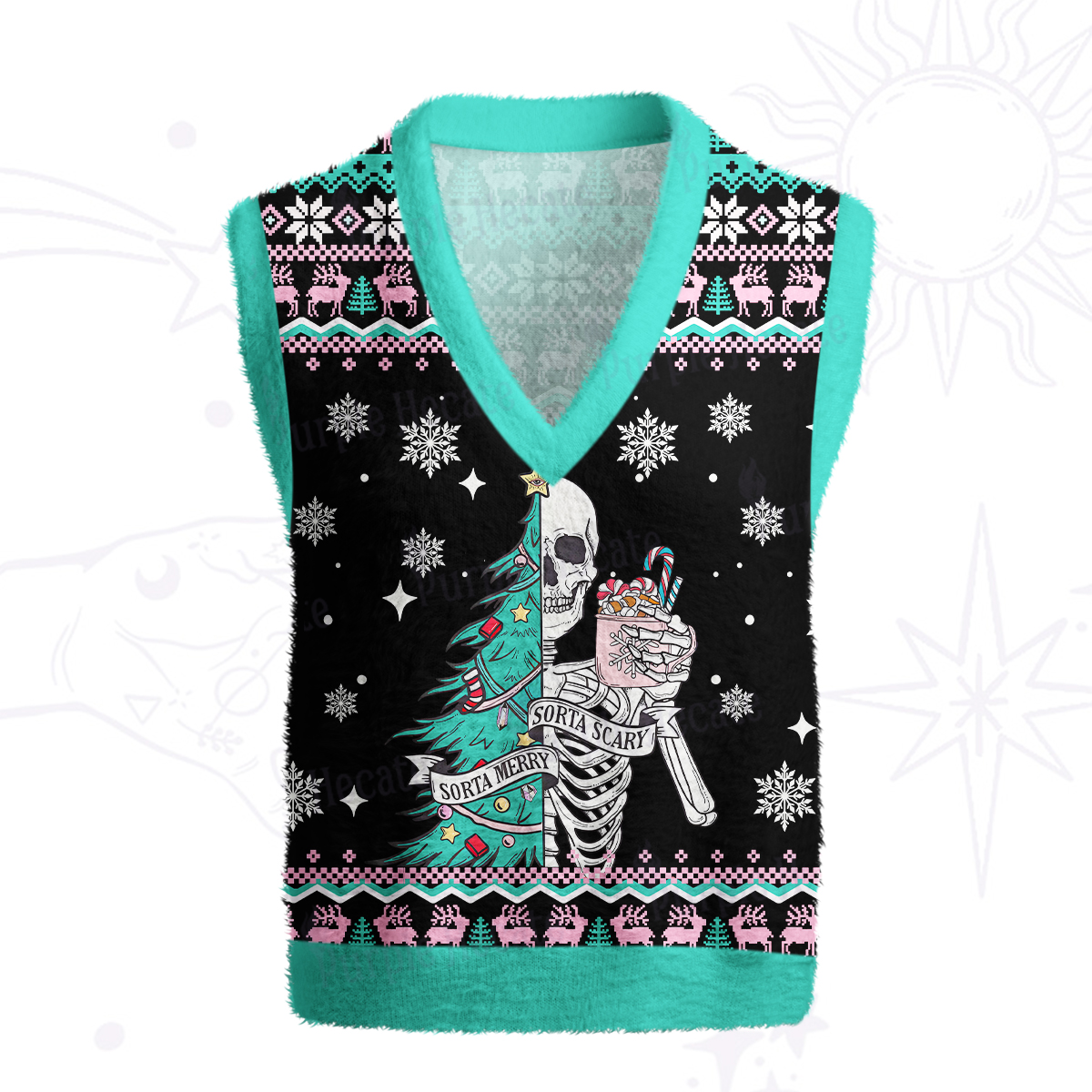 Purplehecate Sorta Merry Sorta Scary Christmas Ugly Sweater Vest