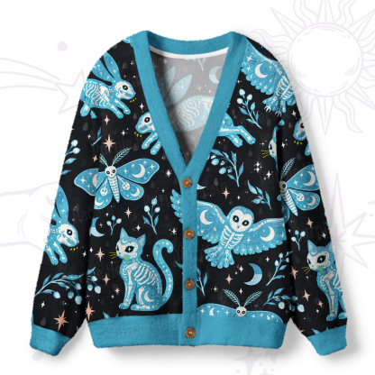 Purplehecate Mystic Midnight Creatures Ugly Cardigan Sweaters
