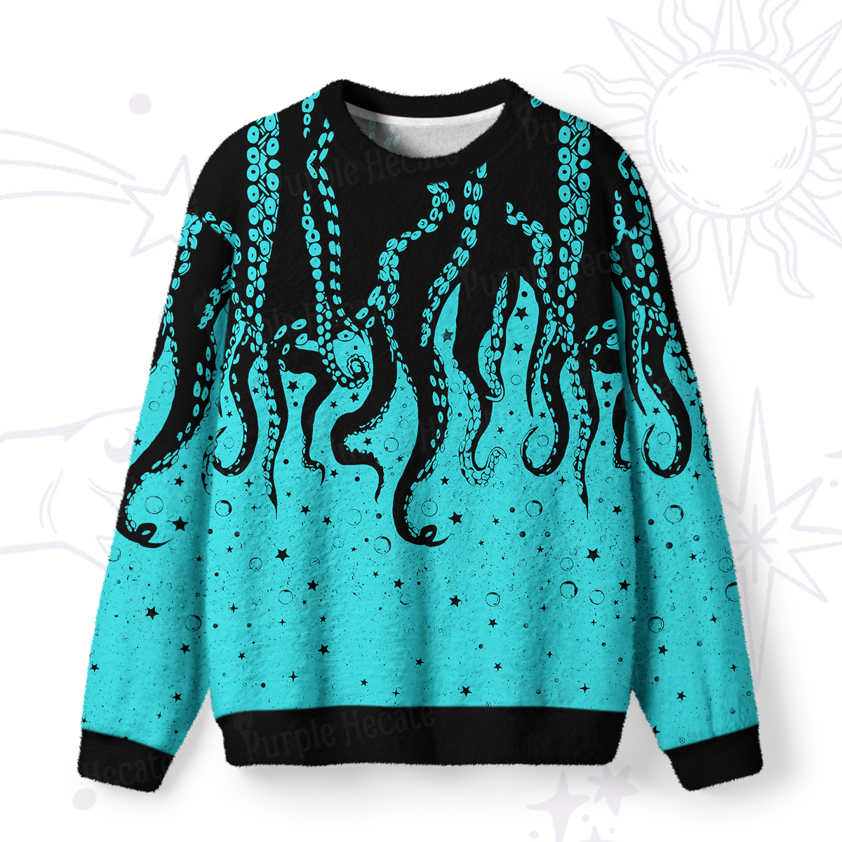 Purplehecate Tentacles of the Deep Fuzzy Ugly Sweatshirt