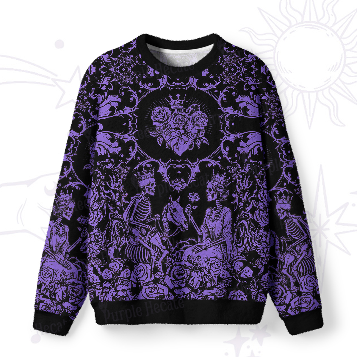 Purplehecate Gothic Rosecourt Heart of Bones Fuzzy Ugly Sweatshirt