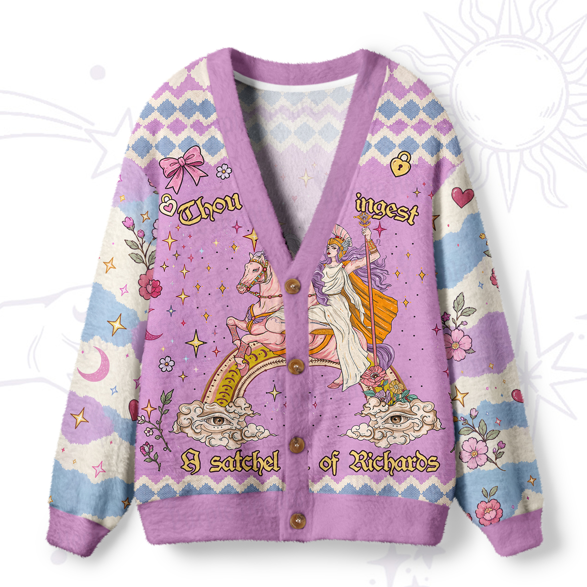Purplehecate Thou may ingest a satchel of Richards Ugly Cardigan Sweaters
