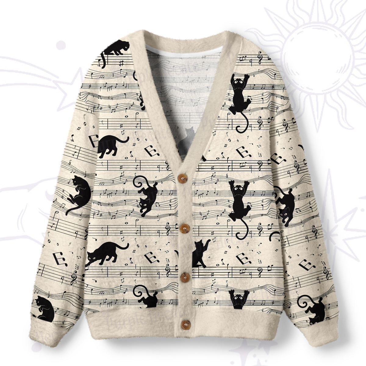 Purplehecate Catwalk Notes Strappy Ugly Cardigan Sweaters