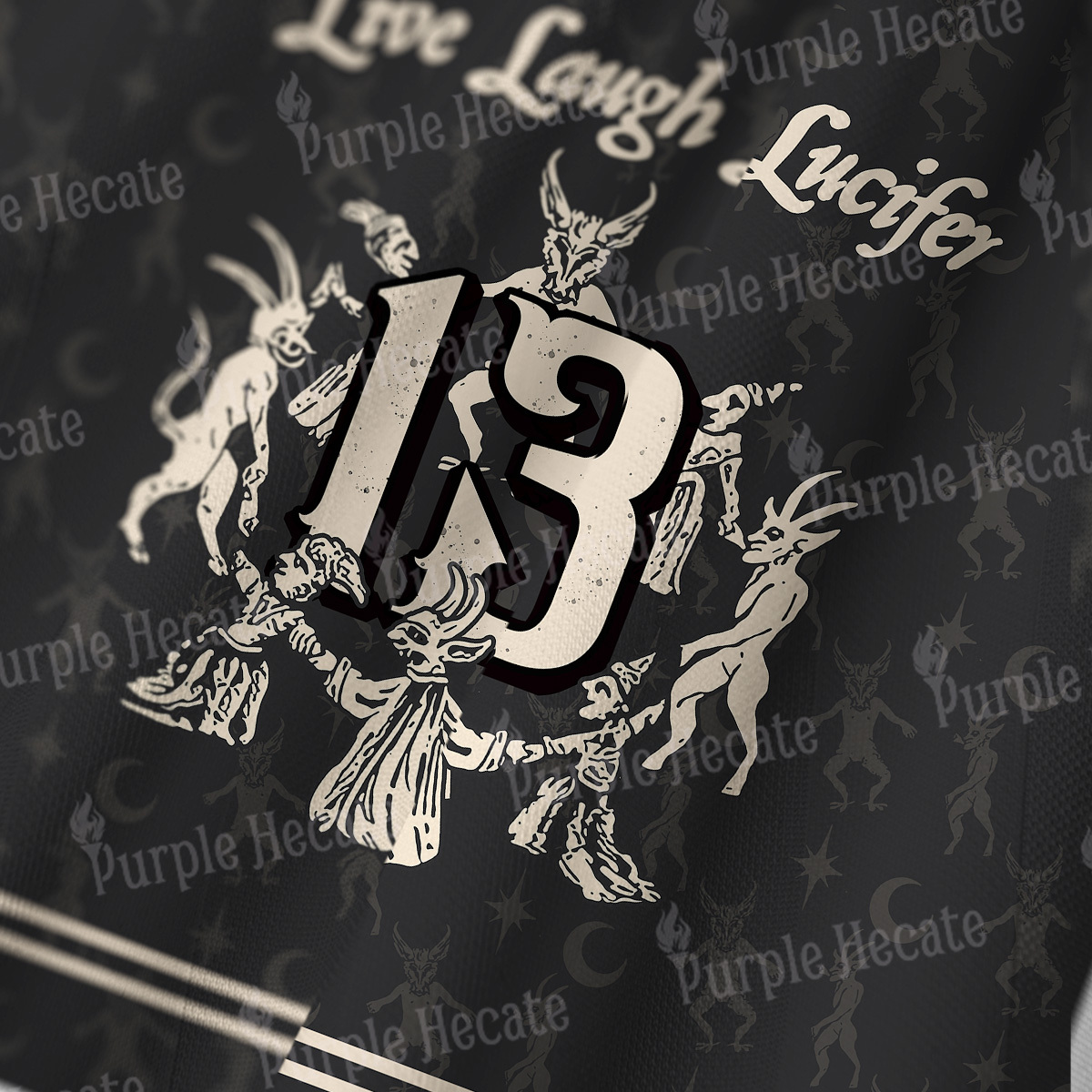 Purplehecate Live Laugh Lucifer With Wicked Delight Long Sleeve Jersey Shirt