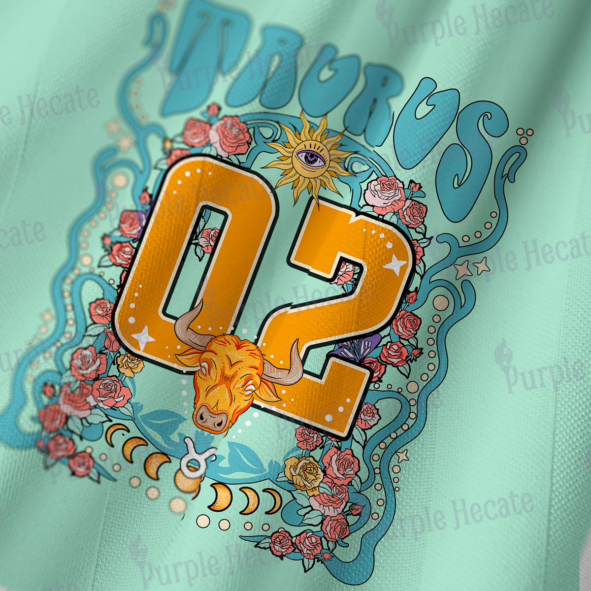 Purplehecate Taurus Spirit Zodiac Long Sleeve Jersey Shirt