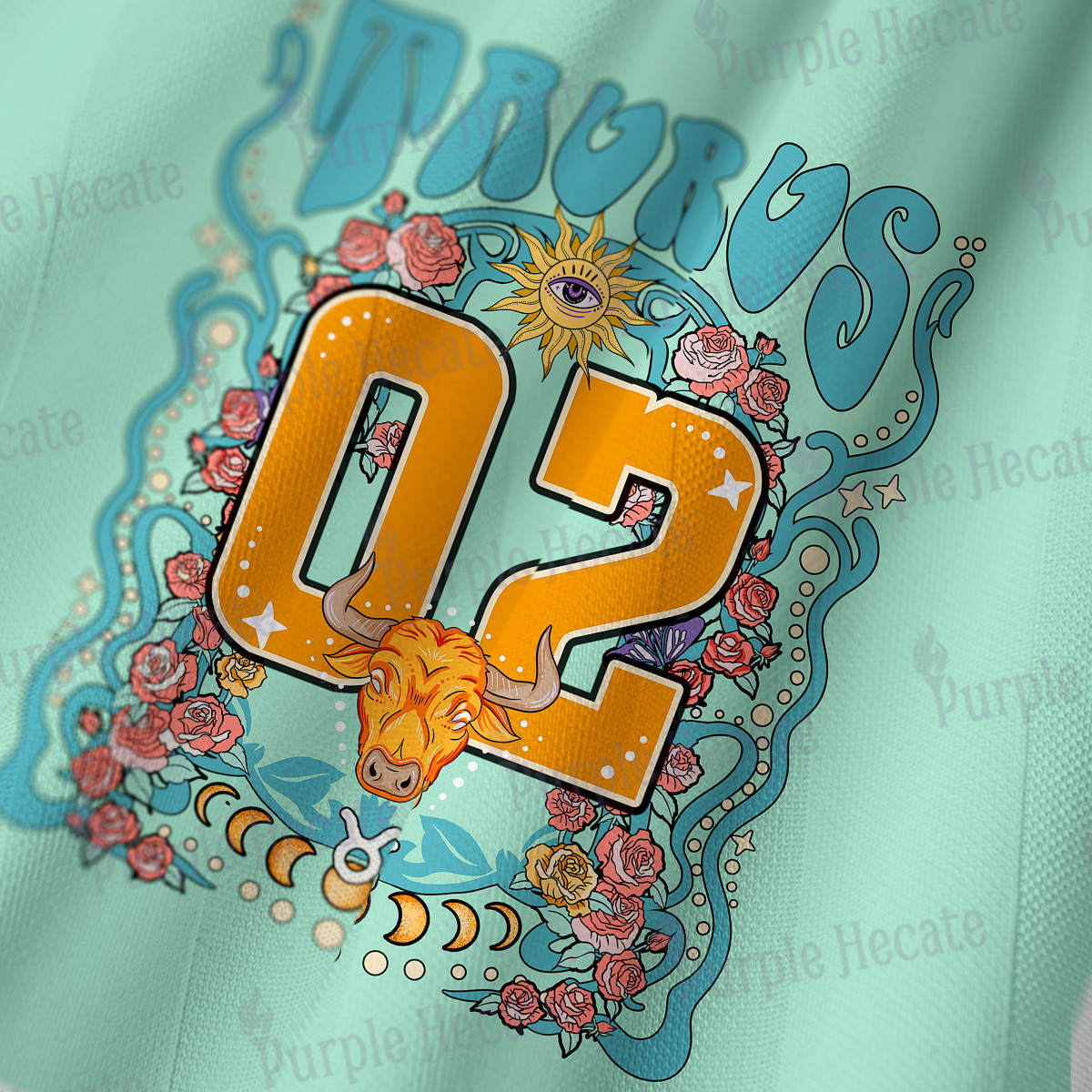 Purplehecate Taurus Spirit Zodiac Long Sleeve Jersey Shirt