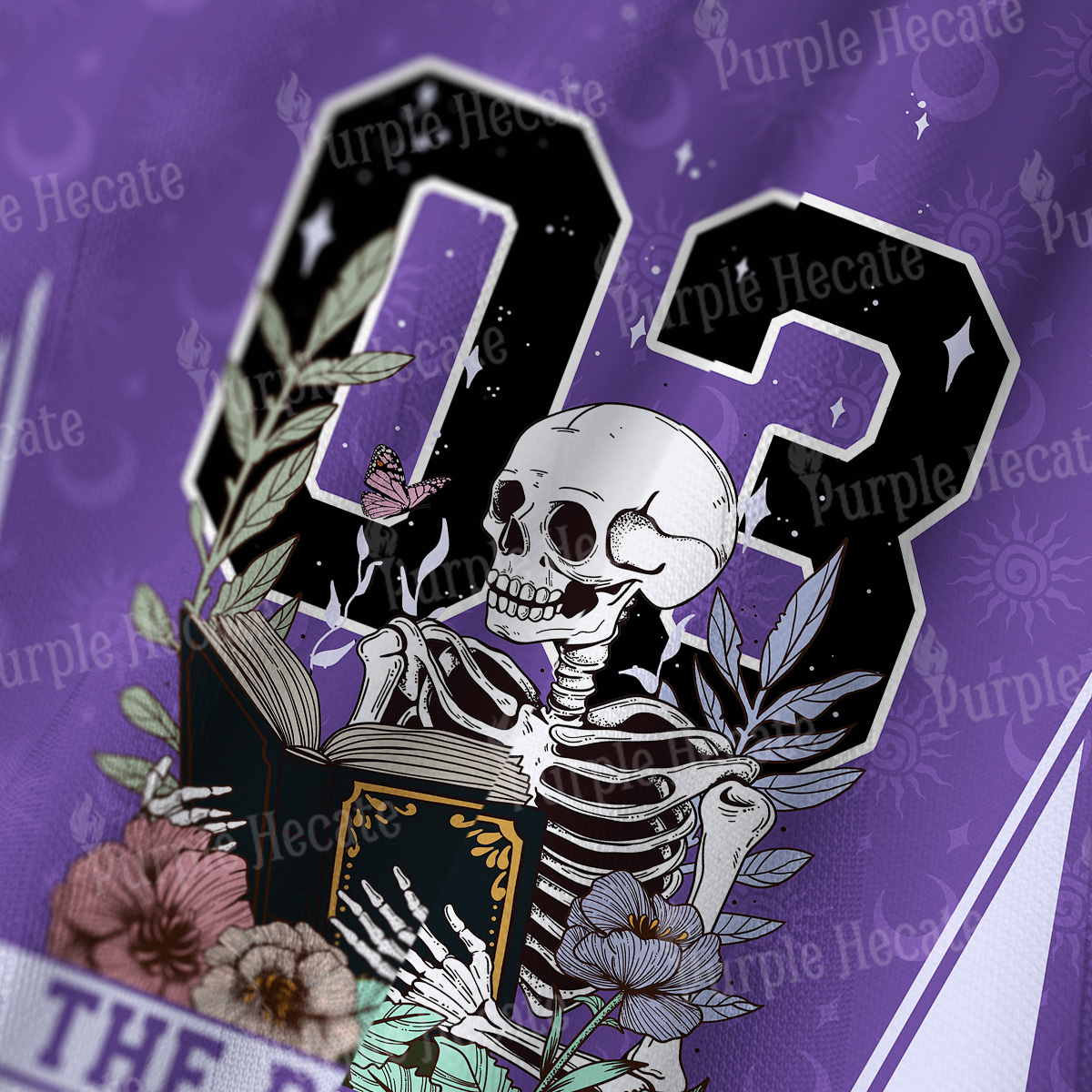 Purplehecate The Reader Skeleton Long Sleeve Jersey Shirt
