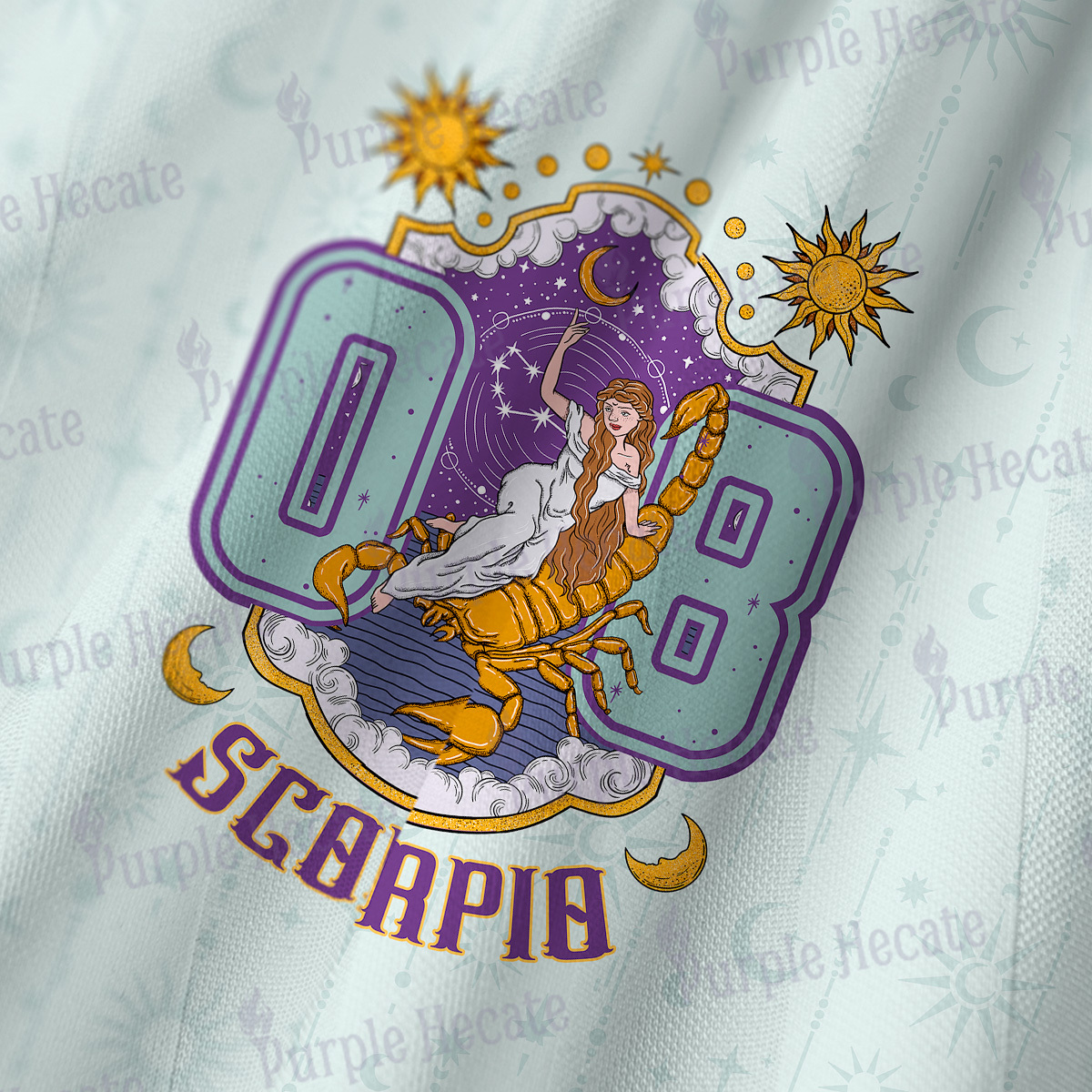 Purplehecate Capricorn Zodiac Long Sleeve Jersey Shirt