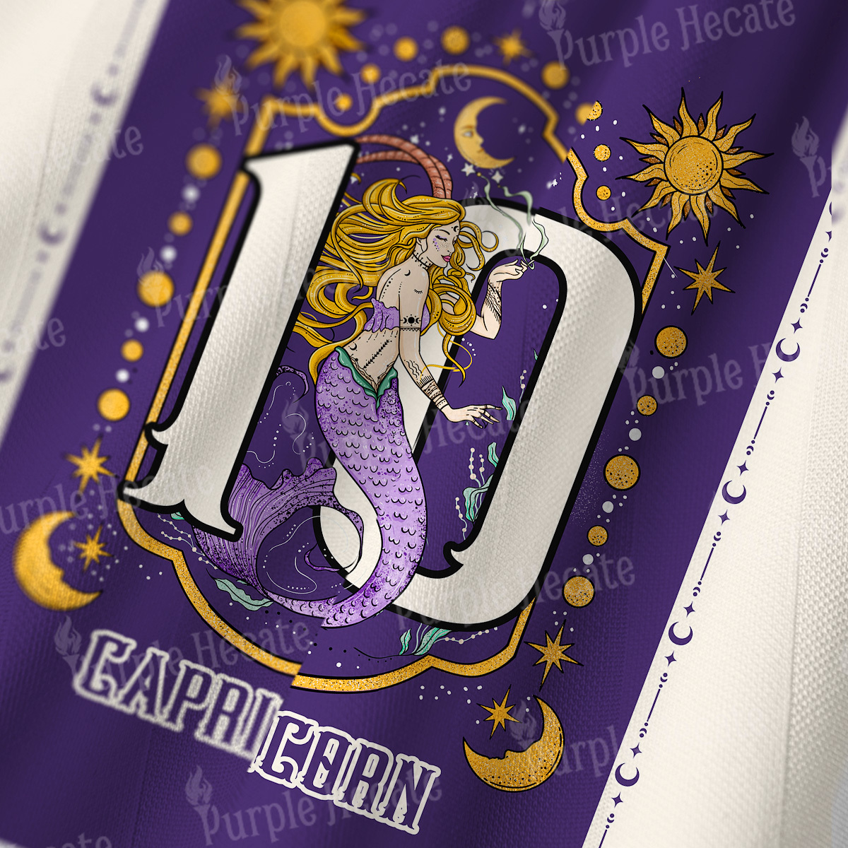 Purplehecate Capricorn Zodiac Long Sleeve Jersey Shirt