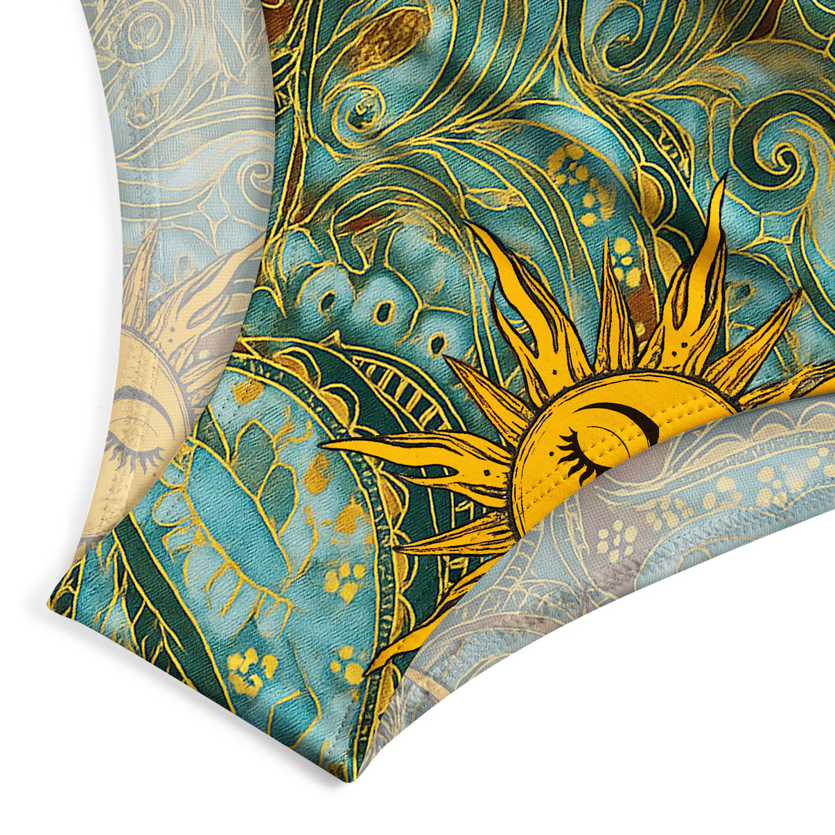 Purplehecate Golden Sun Wheel One-Piece Swimsuit